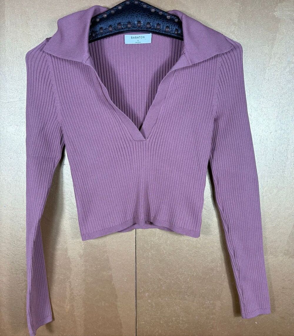 Babaton ribbed long sleeve top size S
